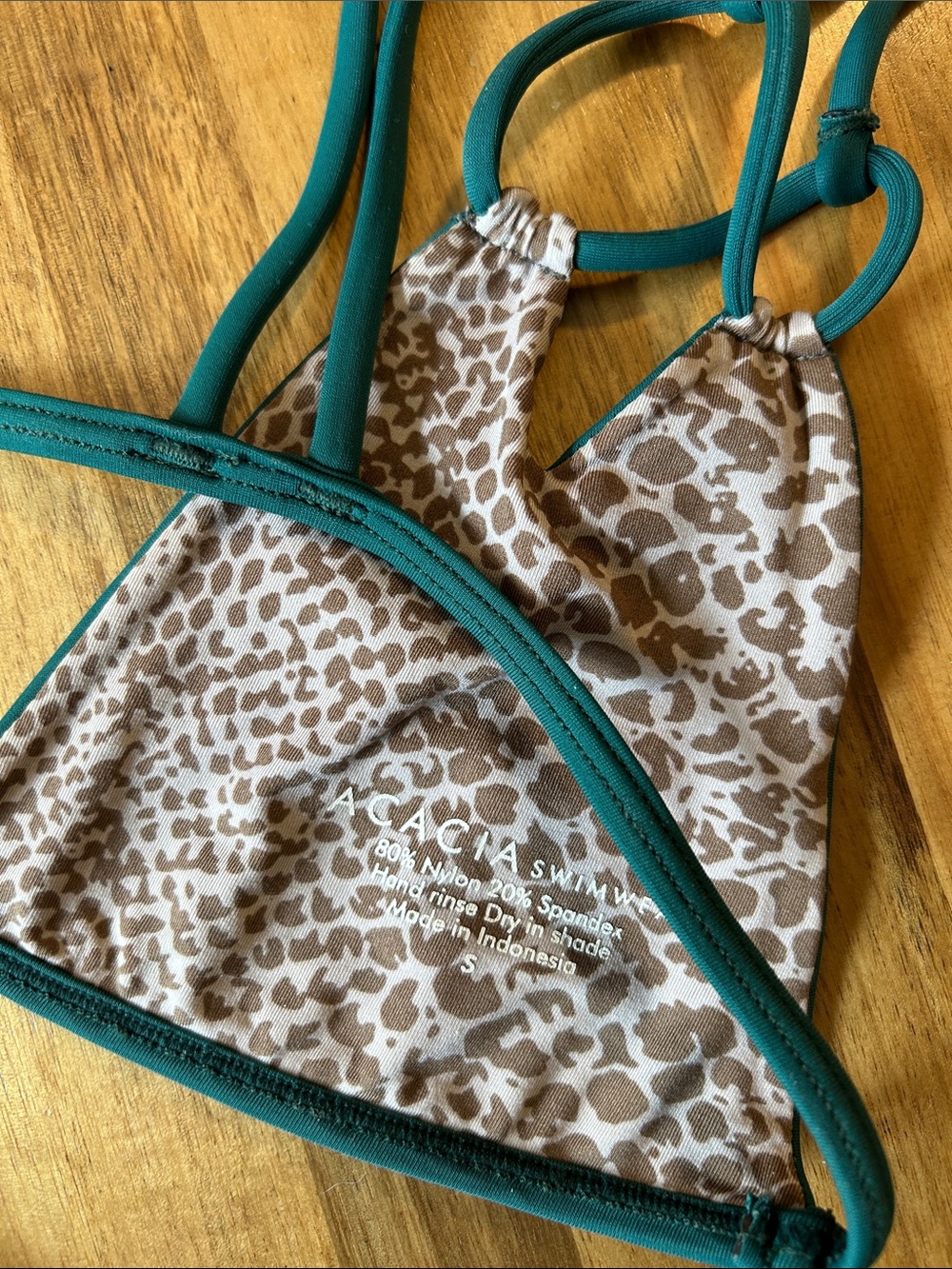 ACACIA swim - green Triangle Bikini Top & Tie-Side Bottoms - Picture 3 of 5